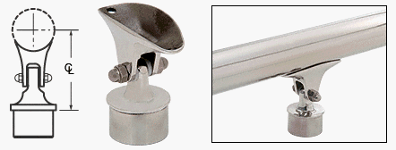 CRL Brushed Stainless Adjustable Saddle for 2" Tubing - HR20VABS