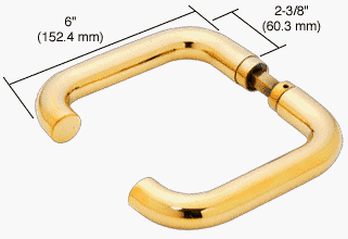 CRL Brass Finish PTH Series Tubular Style Lever Handles - PTH302BR