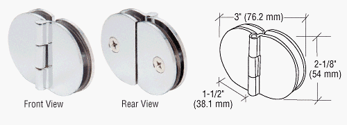 CRL Chrome 180 Degree Glass-to-Glass Cabinet Hinge - FA180CH