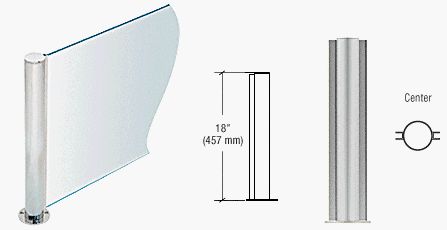 CRL Brushed Stainless 18" Round PP08 Elegant Series Counter/Partition Center Post - PP0818CBS