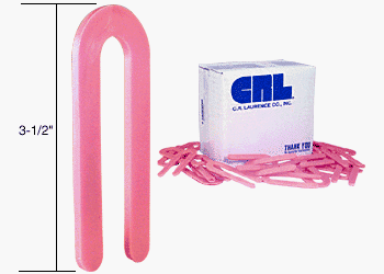 CRL Red 1/8" x 3-1/2" Plastic Horseshoe Shims [100 pack] - PHS18
