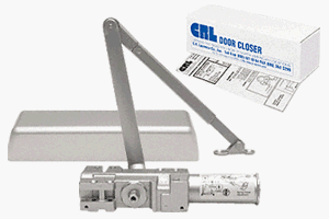 CRL PR92 Aluminum Finish Adjustable Spring Power Size 1-6 Delayed Action Cast Iron Surface Mount Door Closer - PR92DAA