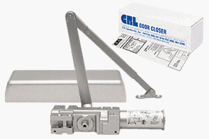 CRL PR90 Aluminum Finish Adjustable Spring Power Size 1-6 Cast Iron Surface Mount Door Closer - PR90A