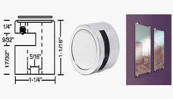 CRL Edge Grip for 1/4" Material Satin Chrome Finish - EG14SC