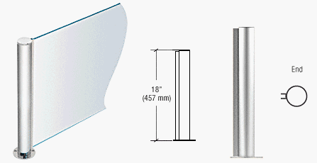 CRL Polished Stainless 18" Round PP08 Elegant Series Counter/Partition End Post - PP0818EPS