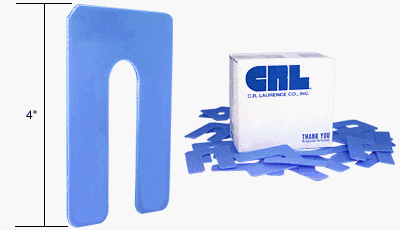 CRL Blue 1/16" x 4" Jumbo Horseshoe Shims [100 pack] - PHS36