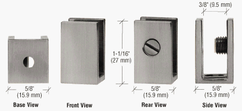 CRL Brushed Nickel Set Screw Clamp for 1/4 to 5/16 Glass - EH31