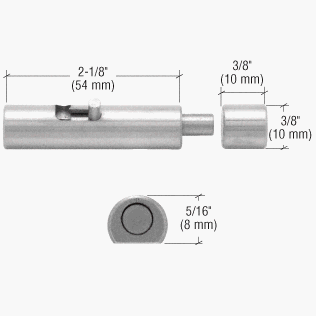 CRL Brushed Stainless UV Bond 10mm Diameter Bolt Lock for Double Doors - UV6258