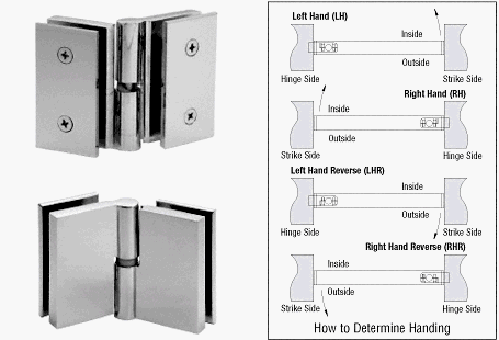 CRL Brushed Stainless Acting Left Hand Glass-to-Glass Gate Hinge - GH180LBS