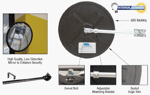 CRL 30" Diameter Circular Heavy-Duty Clear Plexiglas Convex Mirror - PLXR30