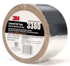 3M 3381 Silver Lined Aluminum Foil Tape 3" x 50 YD - 3MT 97421