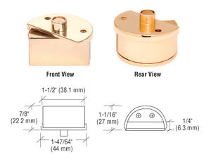 CRL Brass Finish Showcase Pivot Hinges for 1/4" Glass - EH238