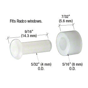 CRL 5/16" Nylon Replacement Sliding Window Roller with Axle for Radco Windows - G3031