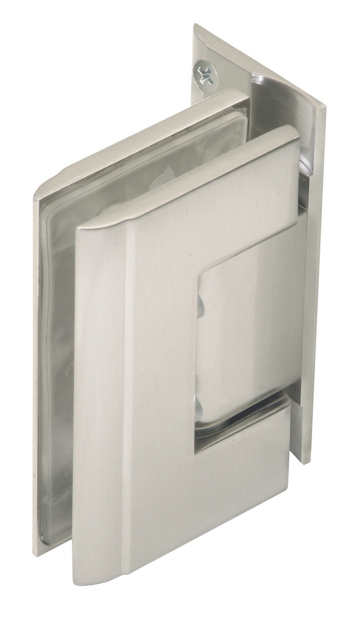 Concerto Standard Duty 90 Degree Wall-Glass Hinge with Offset Backplate