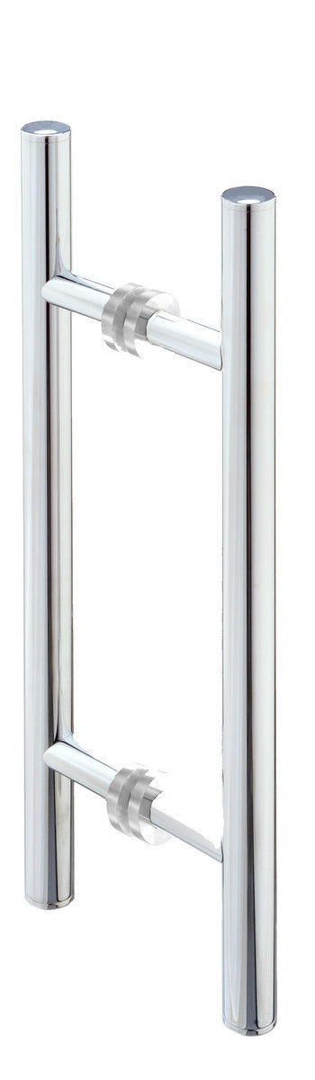 Counterpoint 24" C/C Back-To-Back Pull with 1-1/4" Diameter and Rosettes - Polished Chrome - L.46.314-24.625