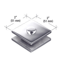 CRL Polished Stainless Steel 2 in x 2 in Square Mall Front Glass Clamp - MFC10