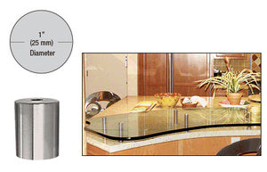 CRL 316 Brushed Stainless 1" Diameter by 1-1/2" Long Standoff Base - S0B10112BS