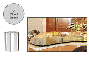 CRL 316 Polished Stainless 1" Diameter by 3/4" Long Standoff Base - S0B10112PS