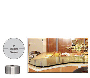 CRL 316 Brushed Stainless 1" Diameter by 1/2" Long Standoff Base - S0B1012BS