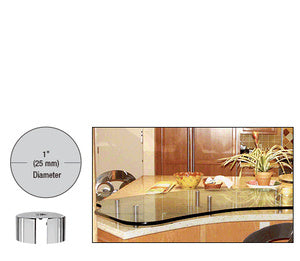 CRL 316 Polished Stainless 1" Diameter by 1/2" Long Standoff Base - S0B1012PS