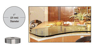 CRL 316 Brushed Stainless 1" Diameter by 1/4" Long Standoff Base - S0B1014BS