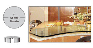 CRL 316 Polished Stainless 1" Diameter by 1/4" Long Standoff Base - S0B1014PS