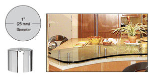 CRL 316 Polished Stainless 1" Diameter by 1" Long Standoff Base - S0B101PS