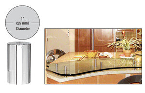 CRL 316 Polished Stainless 1" Diameter by 2" Standoff Base - S0B102PS