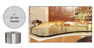 CRL 316 Brushed Stainless 1" Diameter by 3/4" Long Standoff Base - S0B1034BS