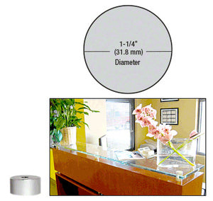 CRL Satin Chrome 1-1/4" Diameter by 1/2" Long Standoff Base - S0B11412SC