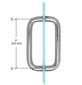 CRL 8" Chrome Back-To-Back Solid Brass 1" Diameter Pull Handles - SBP81CH