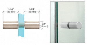 CRL Cylinder Style Polished Nickel Finish Back-to-Back Shower Door Knob - SDK112PN