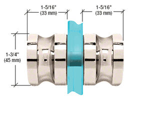 CRL Polished Nickel Euro Style Back-to-Back Shower Door Knobs - SDK120PN