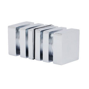 CRL Chrome Square Back-to-Back Style Knobs - SDK160CH