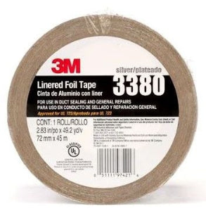 3M 3381 Silver Lined Aluminum Foil Tape 3" x 50 YD - 3MT 97421